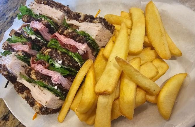 Turkey on rye with steak fries